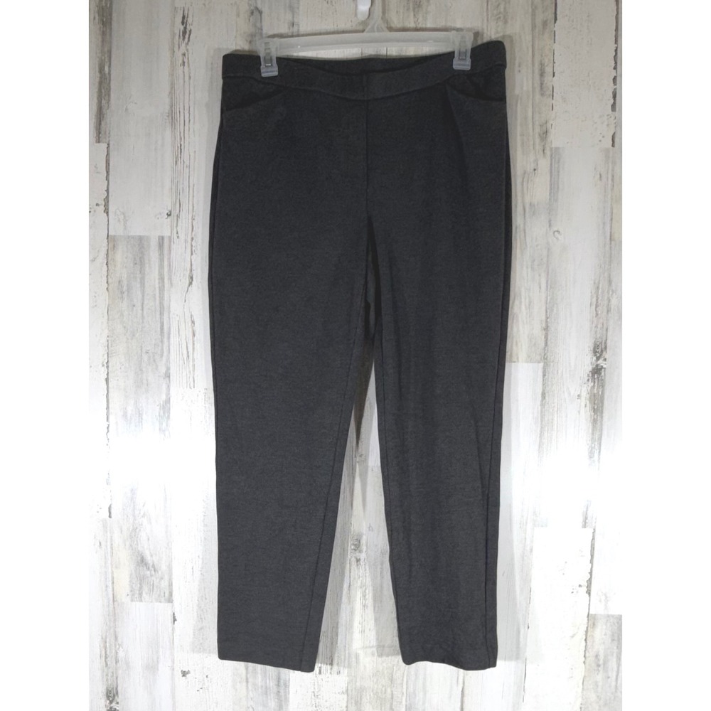 J Jill Ponte Slim‎ Leg Pull On Pants XL (36x28) Stretch Tapered Charcoal Gray